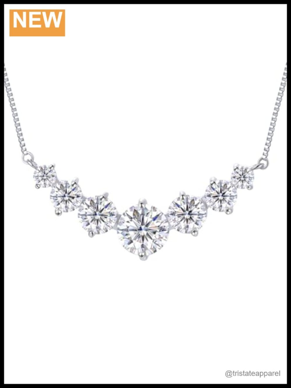 Moissanite Necklace 925 Sterling Silver 18k Gold Plated 5.0 CTW Pendant Gift
